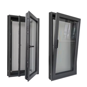 Thermal Break Casement Aluminum Windows with Window Screen, Aluminium Window Awning for Houses Mosquito Net