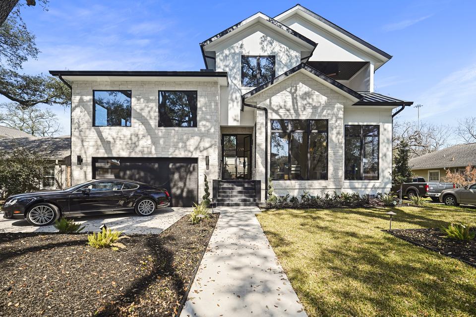 Modern residential retrofit window replacement project exterior elevation
