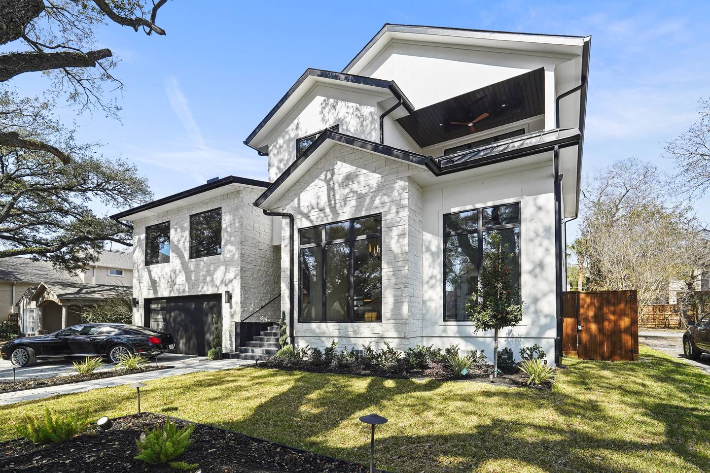 Thermally broken aluminum entry doors installed in a modern luxury architectural home by Royal Windoor US