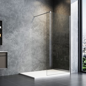 Top Ranking Bathroom Aluminum Profile Fixed Shower Door Frameless Walk In Glass Shower Screen