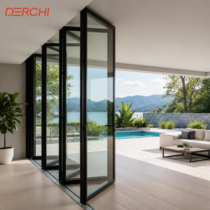 Thermal Break Aluminum Impact Proof Soundproof House Exterior Bifold Doors