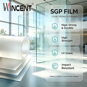 WINCENT SGP Film Glass Laminating Sheet 0.89mm High Strength Transparent Ionoplast Interlayer Safety Laminated Glass Cutting