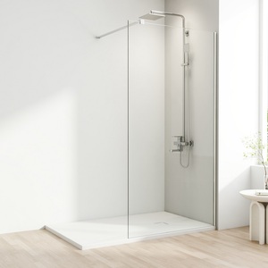 Top Ranking Bathroom Walk In Frameless Shower Door 8mm Tempered Glass Fixed Frameless Shower Screen
